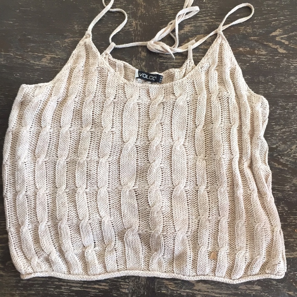 Crochet Volcom tank top cream